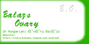 balazs ovary business card